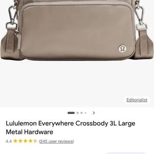 Lululemon Gray Crossbody Bag 3 L metal hardware WSHG color code